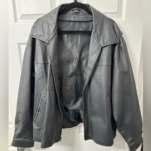 Men’s Vintage Oversized Genuine Leather Black Jacket